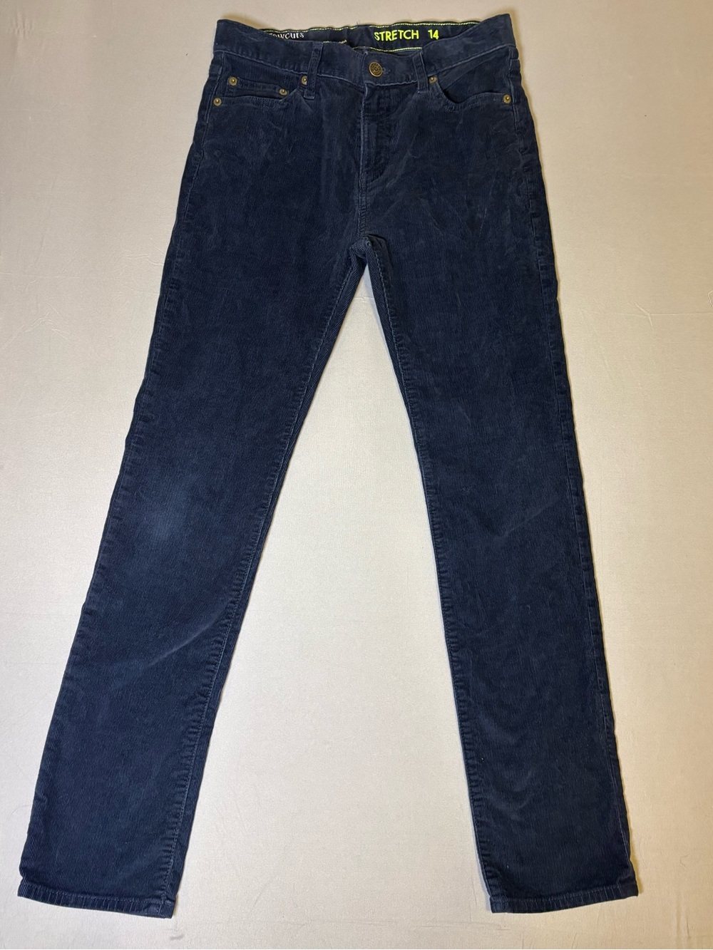 Boys Crew Cute Size 14 Navy Corduroy Stretch Pants - Classic Straight